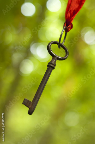 The solution - old key hanging  photo