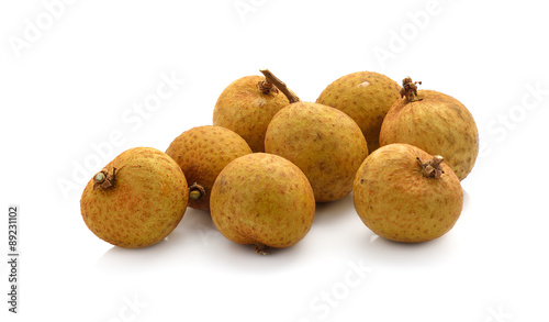 fresh longan on white background