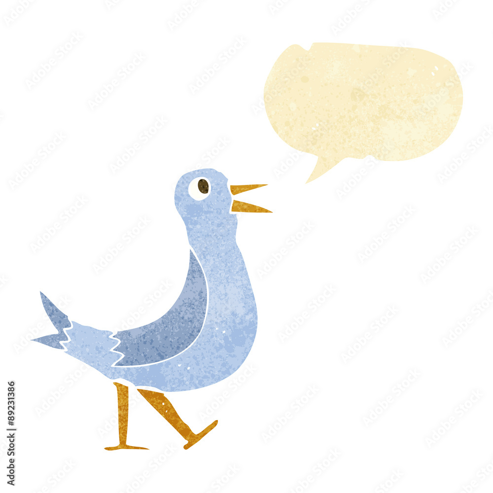 cartoon walking bird with speech bubble cartoon walking bird with speech bubble
