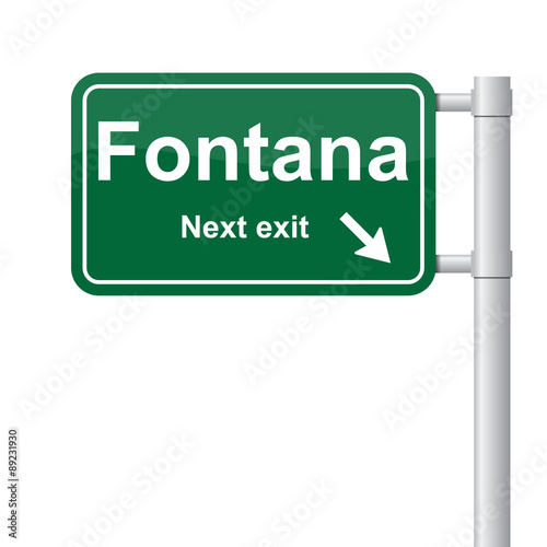 Fontana next exit green signal vector