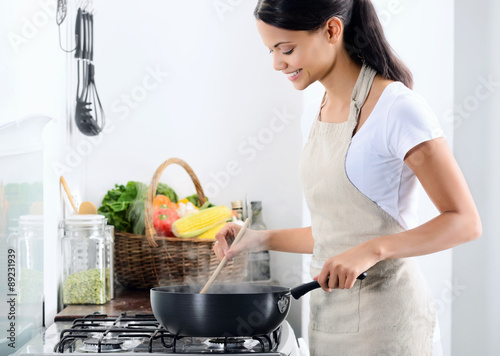 Home chef cooking in the kitchen