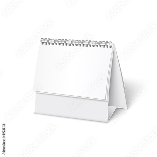 Blank paper desk spiral calendar