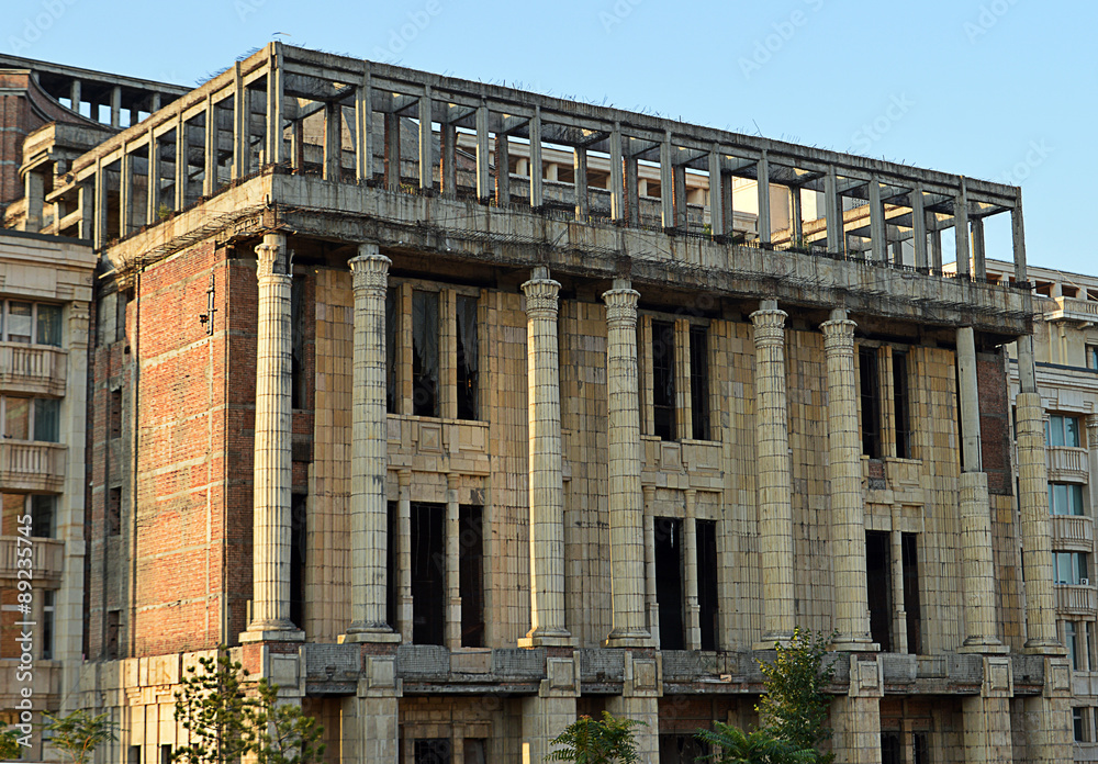 Unfinished building of the Romanian Academy, Bucharest, Romania