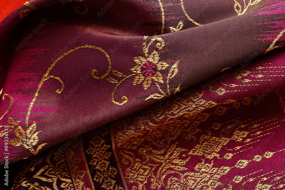 Antique Asian textile detail.
Antique Asian textile detail.
