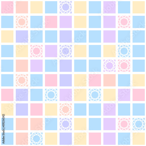 Abstract geometric seamless pattern with colorful squares