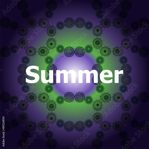 Summer Words on abstract Backgrounds