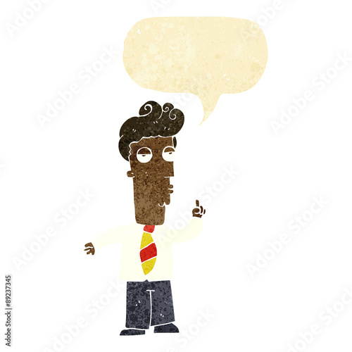 cartoon bored man asking question with speech bubble