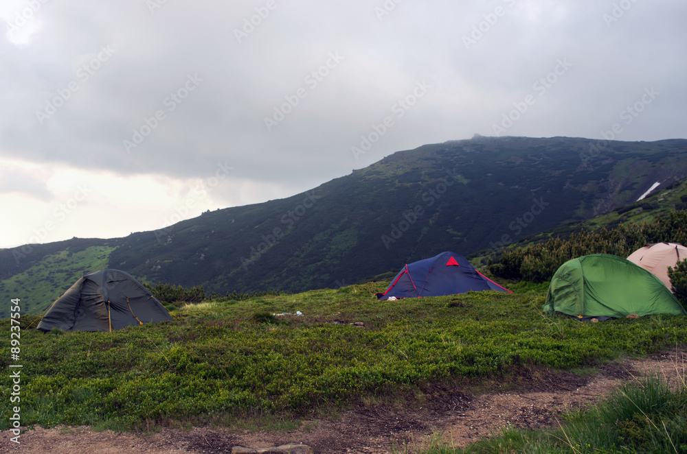 Campsite with view of Mount
