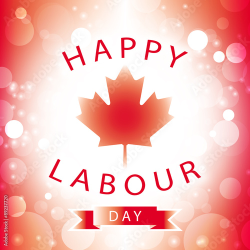 canada happy labour day greeting card abstract flag background vector