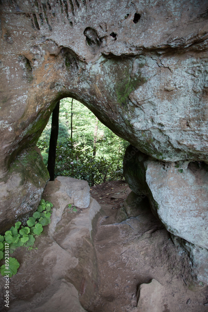 Passageway in stone for background