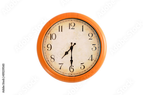 Isolated clock showing 7:30 o'clock
