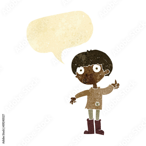 cartoon boy asking question with speech bubble