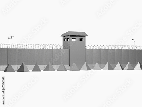 separation barrier on white background