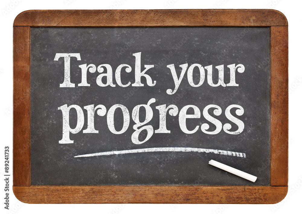 Obraz premium Track your progress advice on blackb oard
