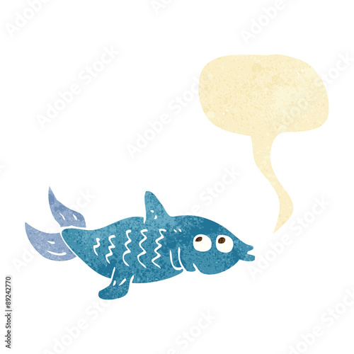 cartoon fish with speech bubble