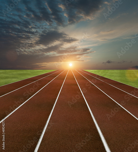 Running Track with sunset