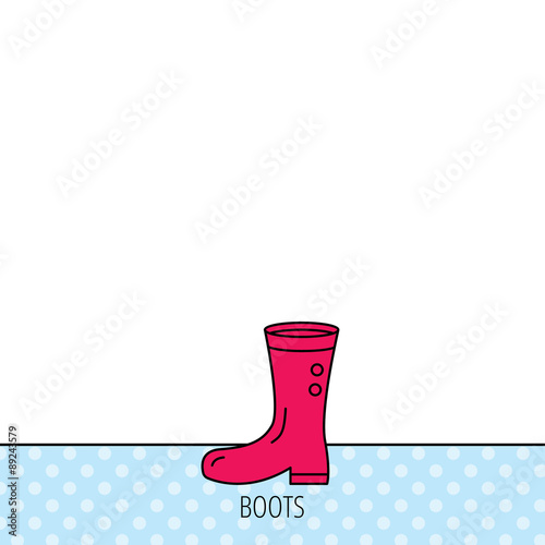 Boots icon. Garden rubber shoes sign.