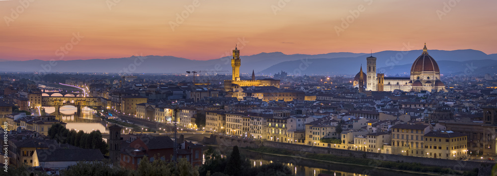 Florence after sunset from Piazzale Michelangelo