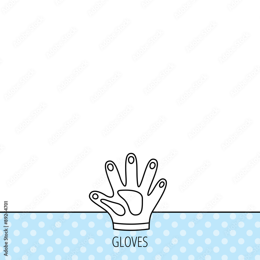 Construction gloves icon. Textile protection.