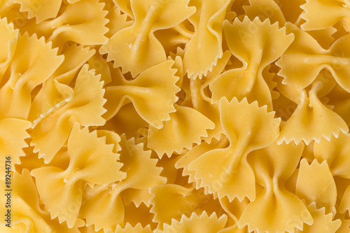 Uncooked farfalle pasta