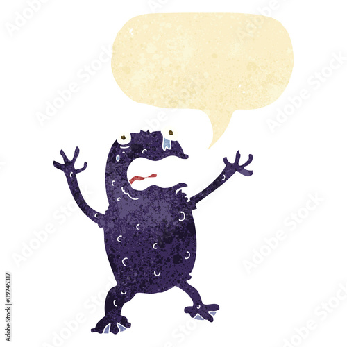 cartoon poisonous frog with speech bubble