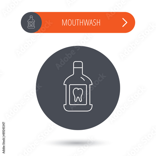 Mouthwash icon. Oral antibacterial liquid sign.