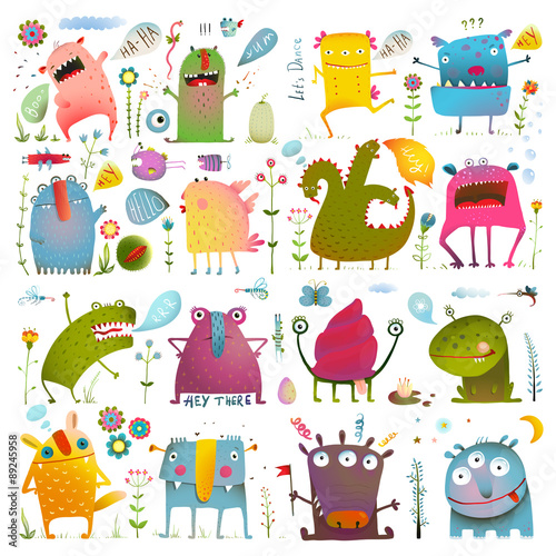 Fun Cute Cartoon Monsters for Kids Design Collection