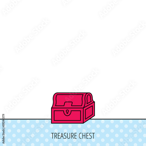 Treasure chest icon. Piratic treasury sign.