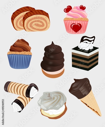Several desserts - illustration