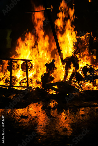 Fires at the Las Fallas festival
