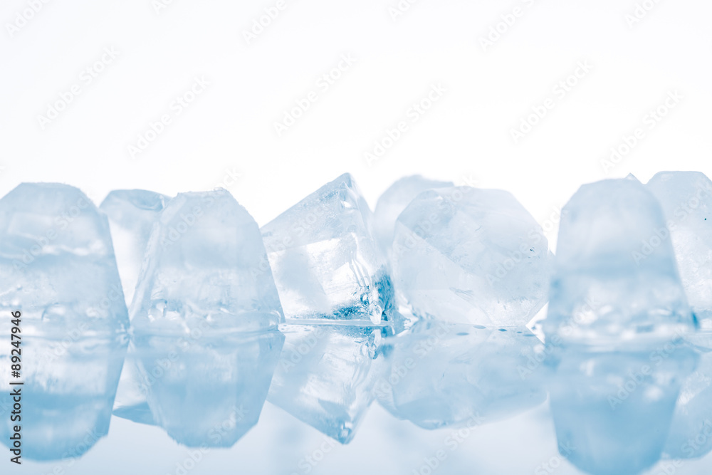 Ice cubes on a white background Ice cubes on a white background
