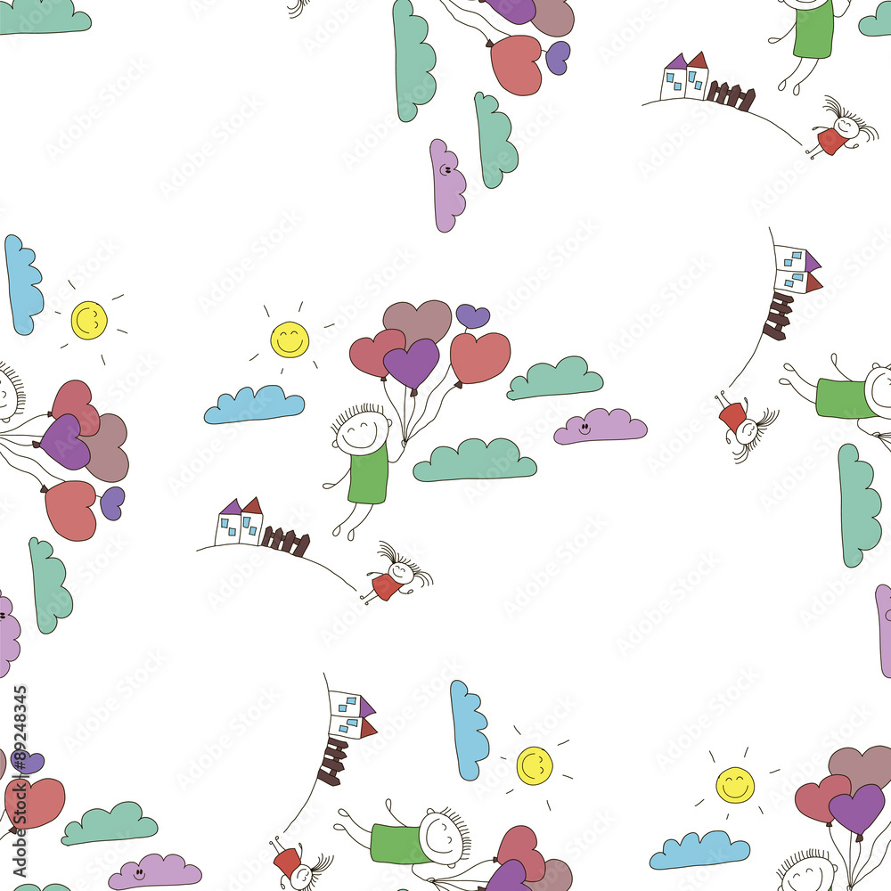 Vector seamless pattern. Kids, school and education Vector seamless pattern. Kids, school and education