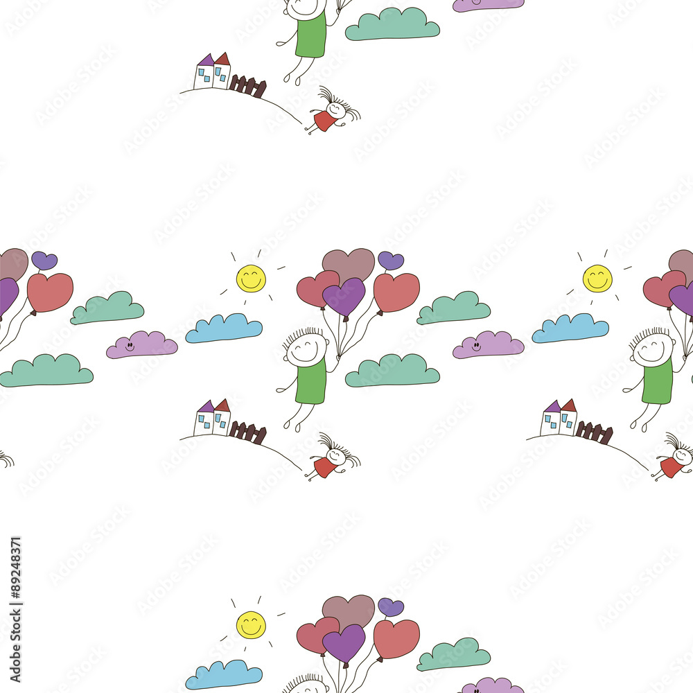 Vector seamless pattern. Kids, school and education Vector seamless pattern. Kids, school and education