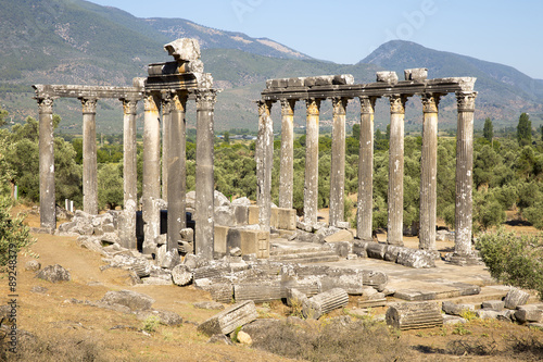 Columns of the ancient temple of Zeus at Euromos, also Eunomus and Eunomos photo