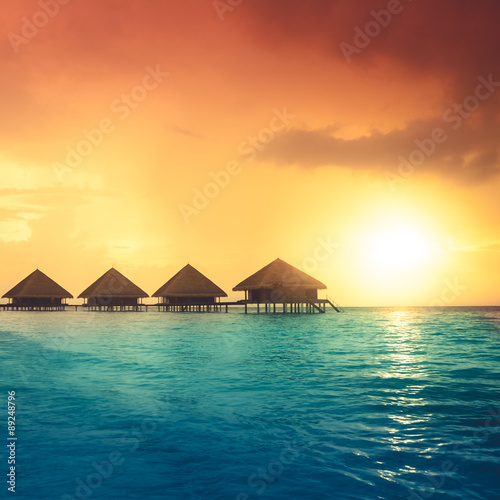Sunset on Maldives island © fotomaximum