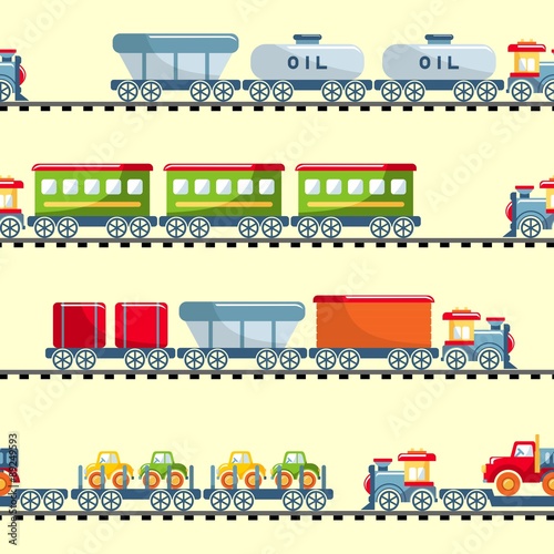 Toys railway seamless pattern