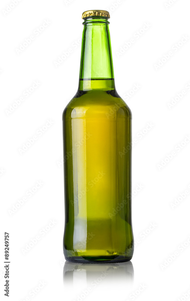 green beer bottle isolated over white background green beer bottle isolated over white background