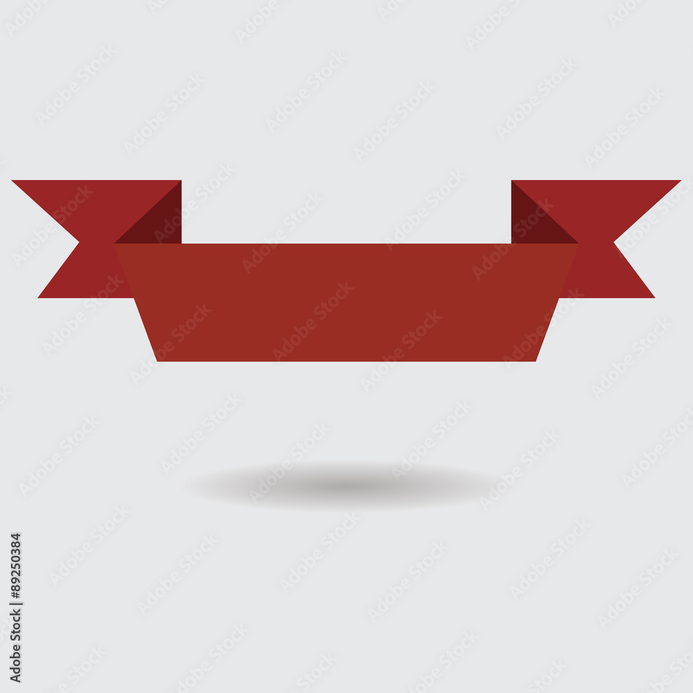 Red realistic detailed curved paper sale banner. Ribbon. Vector illustration Red realistic detailed curved paper sale banner. Ribbon. Vector illustration