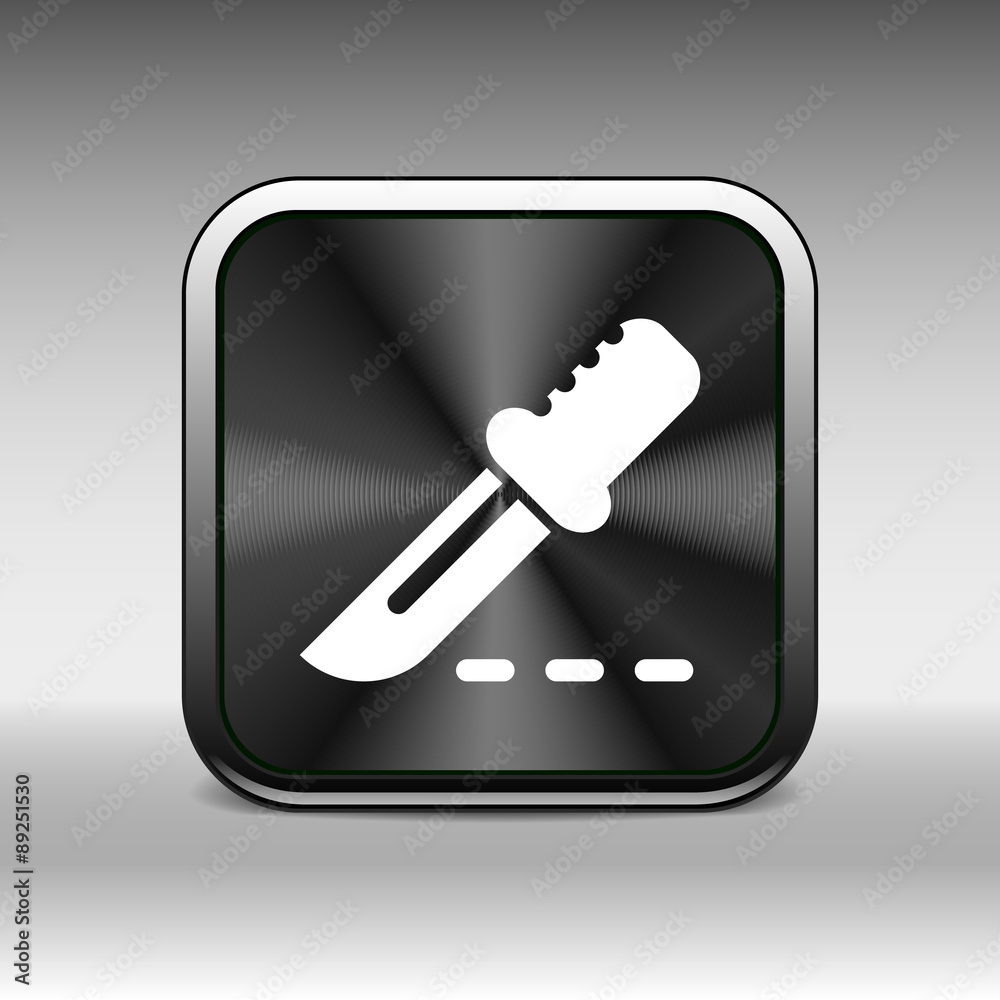 Scalpel Icon on Square Black Internet Button. Scalpel Icon on Square Black Internet Button.