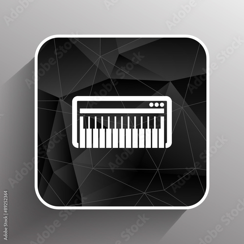 Black synthesizer keyboard piano music icon vector