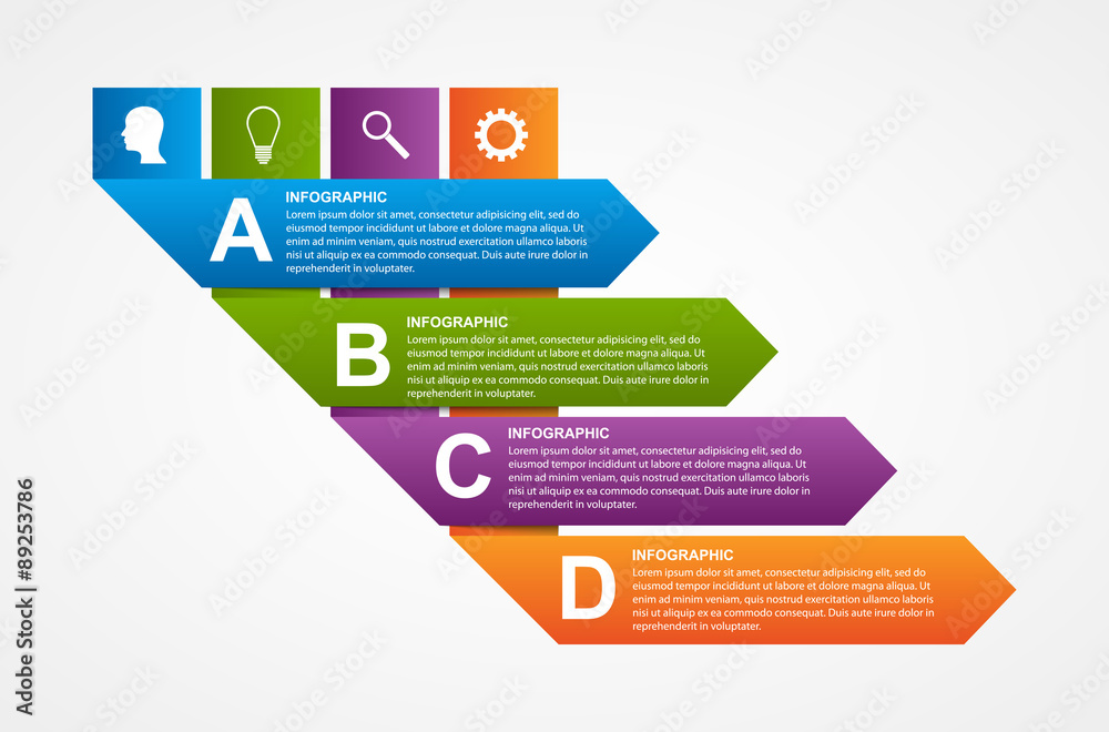 Paper ribbon infographics design template. Paper ribbon infographics design template.