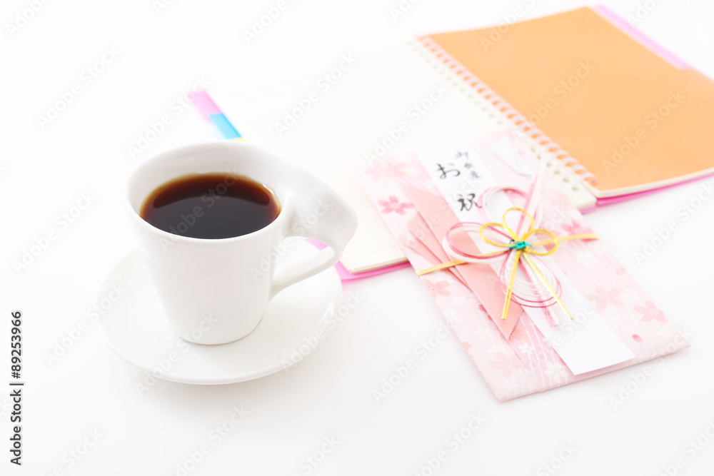 祝儀袋と珈琲 祝儀袋と珈琲