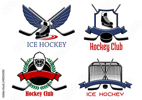 Ice hockey badges and icons
