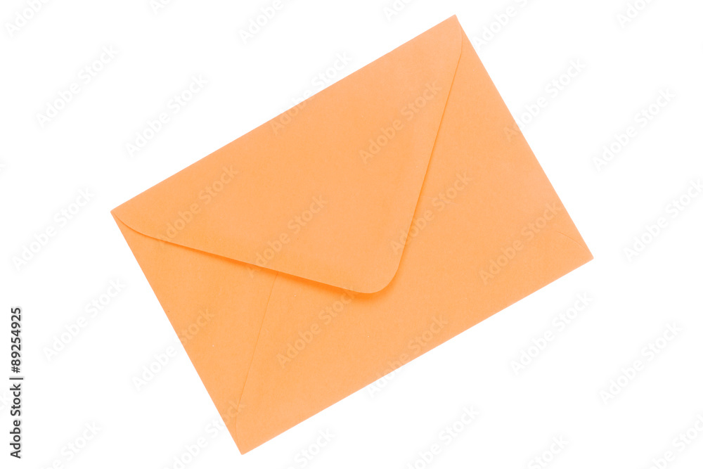 Orange envelope on a white background Orange envelope on a white background