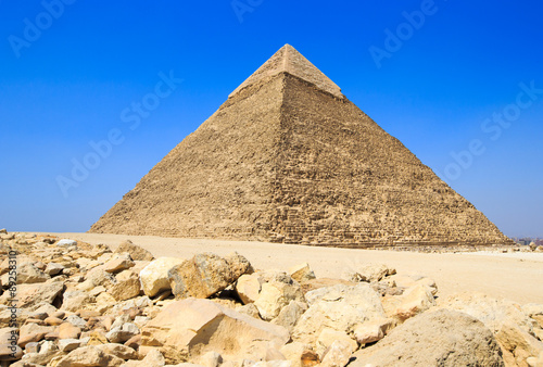 pyramids with  of Giza in Cairo  Egypt.