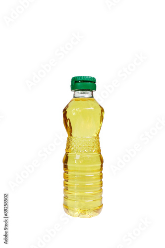 Bottle of vegetable oil for cooking isolated on with background