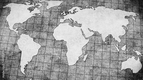 old world map grey illustra...