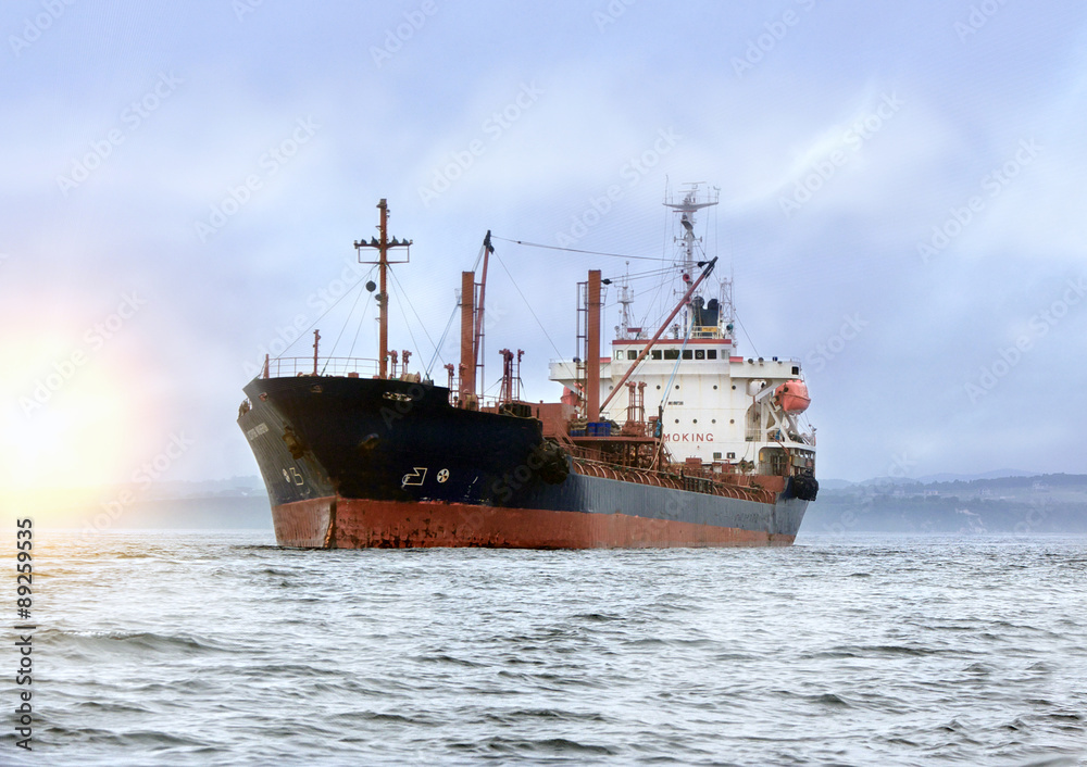 large cargo ship at sea