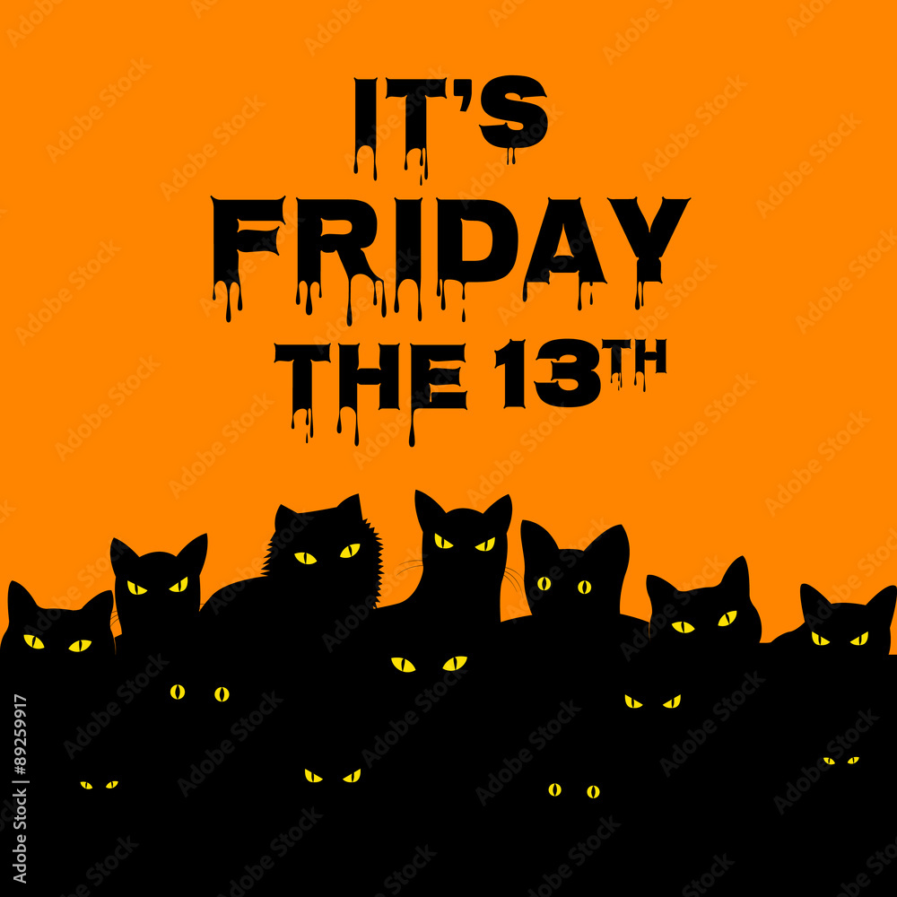 Obraz premium Friday 13 with black cats
