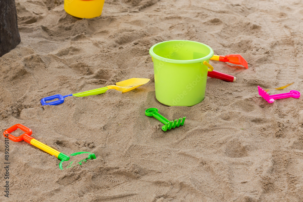 kid's toys for playing sand bucket and shovel in playground kid's toys for playing sand bucket and shovel in playground